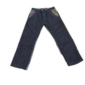 Vtg G-UNIT DENIM CO Heavy Weight Raw Material Patch Rap Hip Pop Jeans 34x34